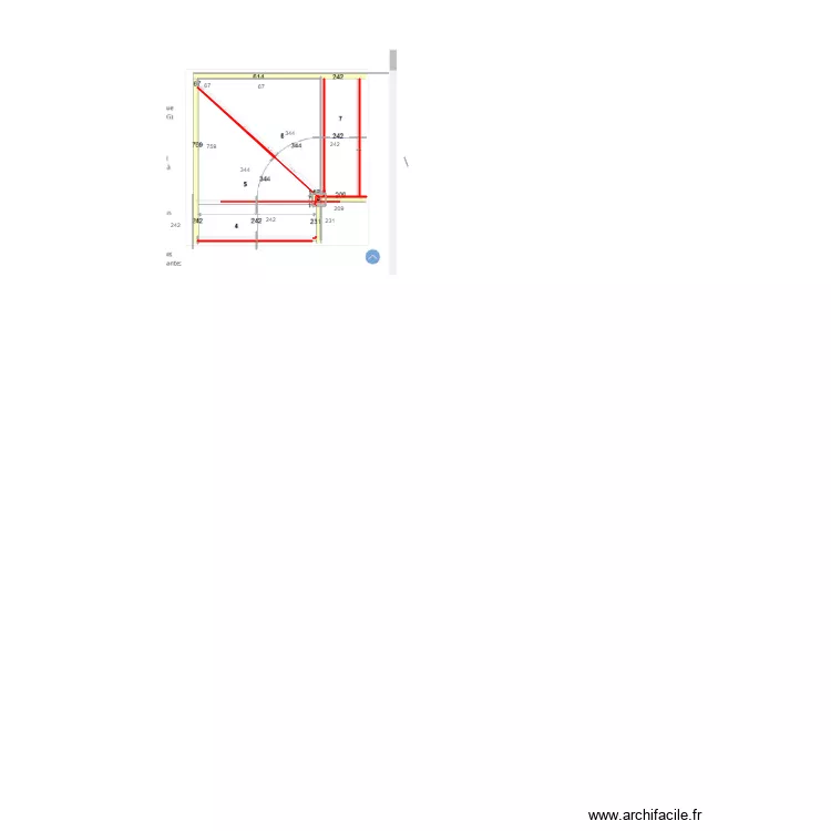 Escaliers un quard. Plan de 