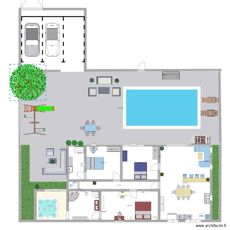 futur maison. Plan de 9 pièces et 306 m2