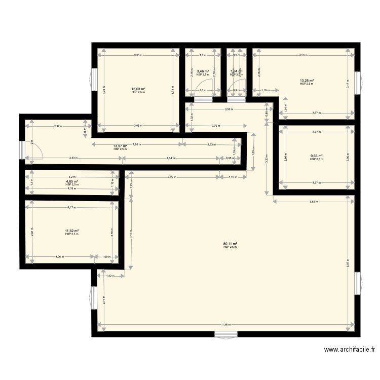 laluque foret second one. Plan de 9 pièces et 152 m2