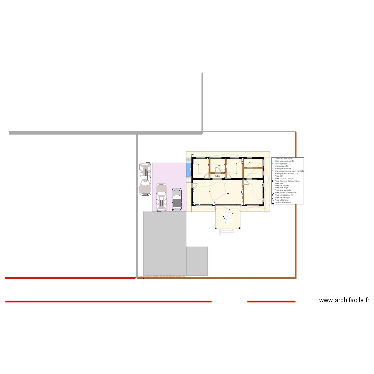 PC Vue de Plan. Plan de 8 pièces et 96 m2