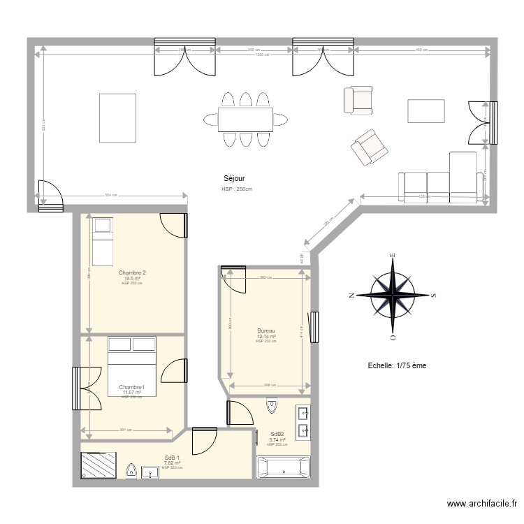 Ctmn exercice 1. Plan de 0 pièce et 0 m2