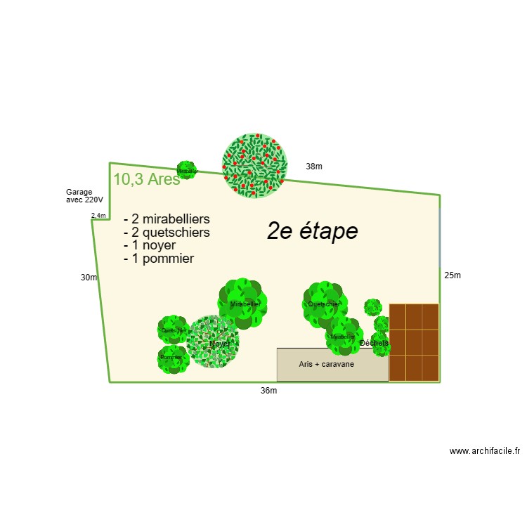  Verger initial avec Emilie 03. Plan de 1 pièce et 16 m2