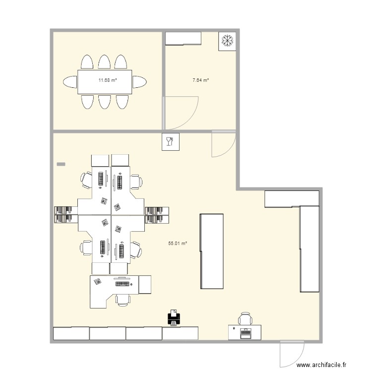 New local bureau. Plan de 0 pièce et 0 m2
