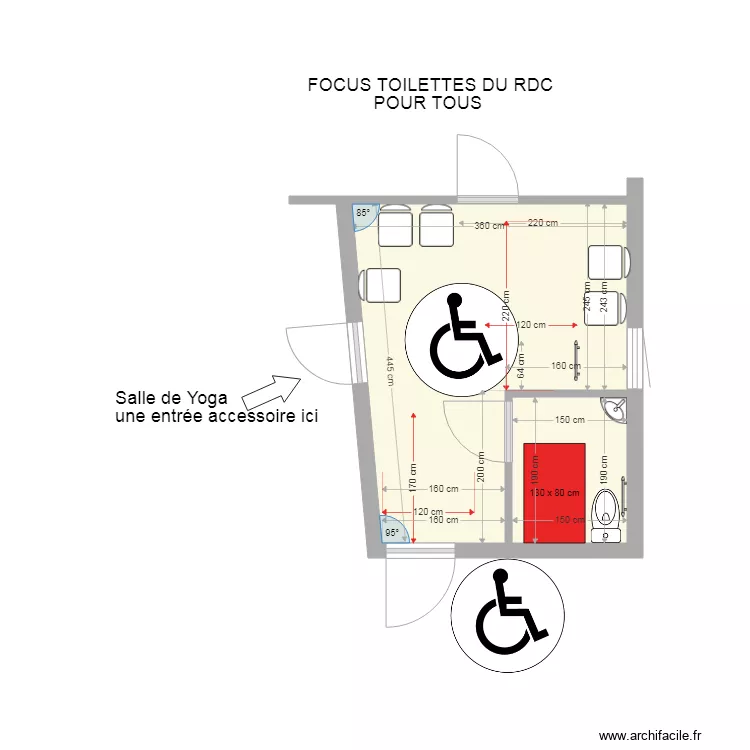 wc la source apr&egrave;s travaux solution 2. Plan de 