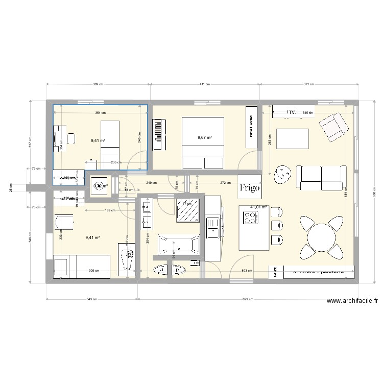 APPART JAVEL VERSION 3. Plan de 0 pièce et 0 m2