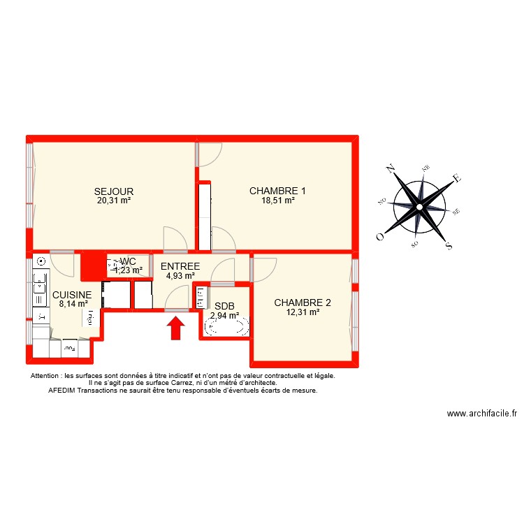 BI 11643. Plan de 11 pièces et 70 m2