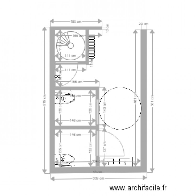 wc blanchard projet 2. Plan de 0 pièce et 0 m2