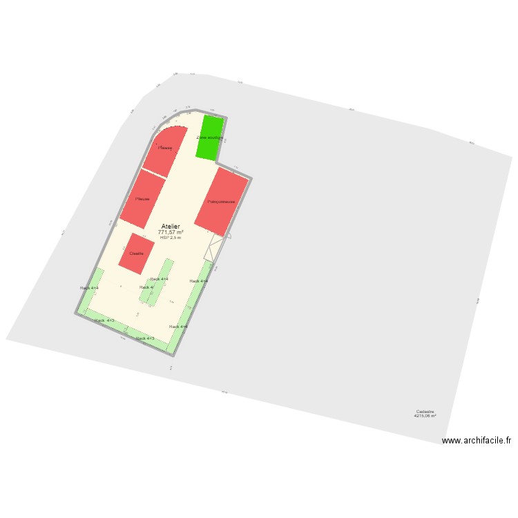 Projet Goxwiller. Plan de 1 pièce et 772 m2