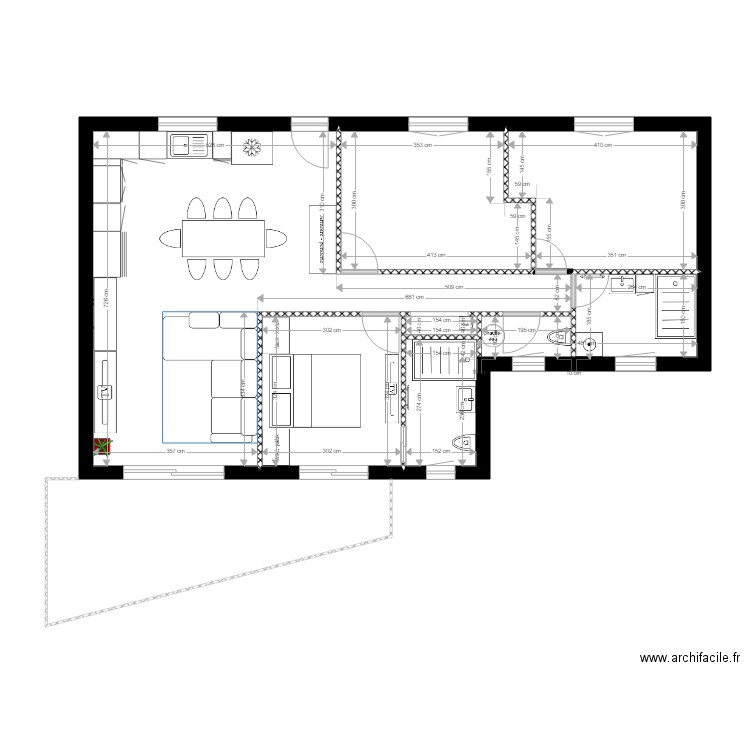 la madrague a Alexandra etage modif 2 alex. Plan de 0 pièce et 0 m2