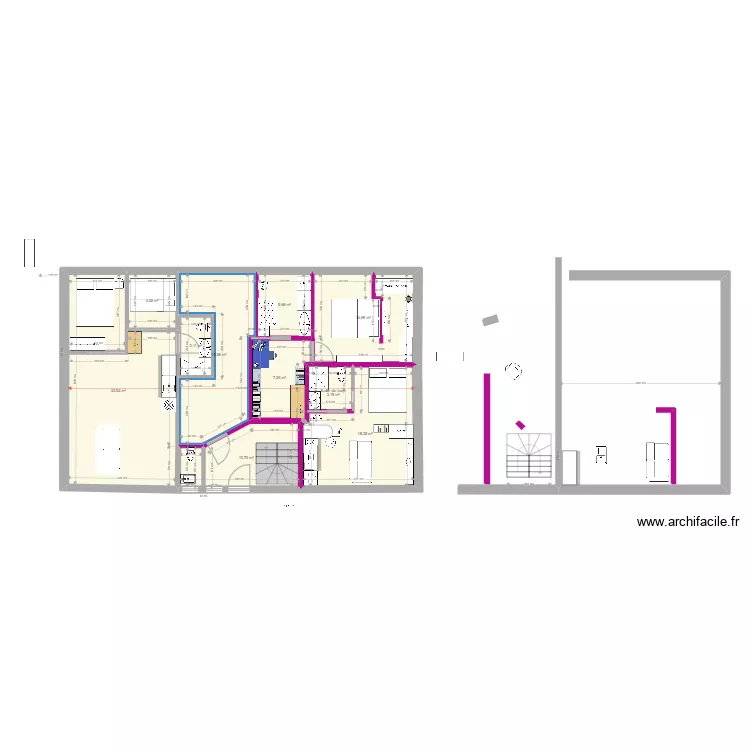  Duplex Loft et appartement . Plan de 