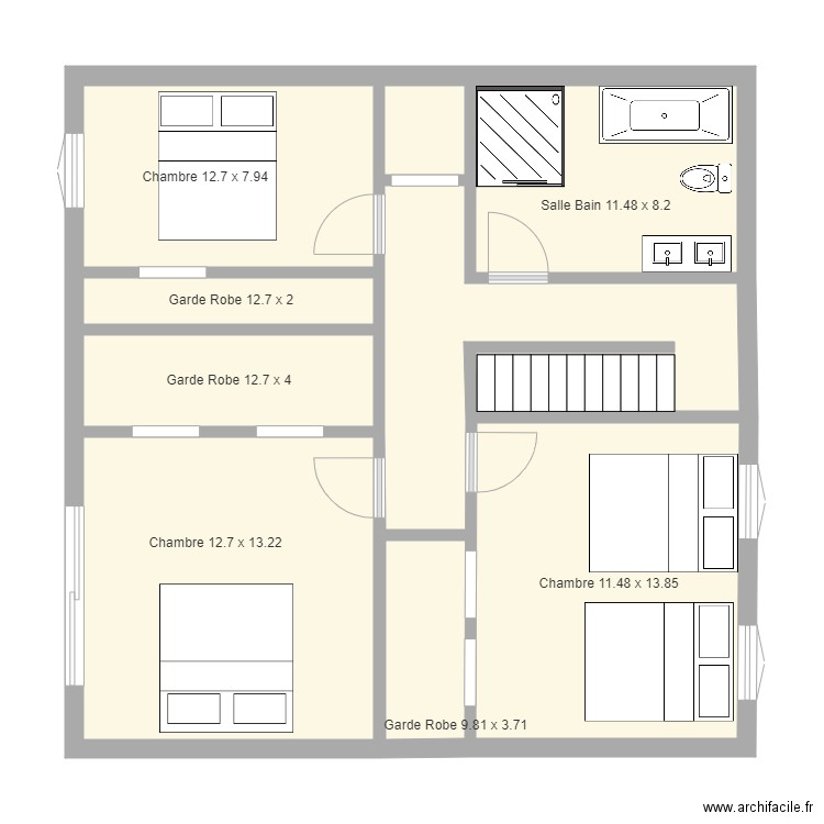 1er étage. Plan de 0 pièce et 0 m2