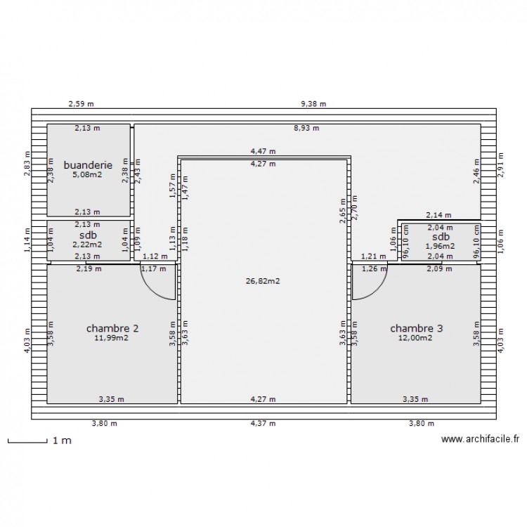 étage 1 projet 2. Plan de 0 pièce et 0 m2