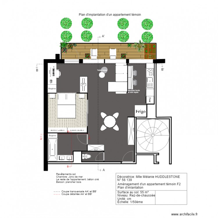 Appartement témoin implantation2. Plan de 0 pièce et 0 m2