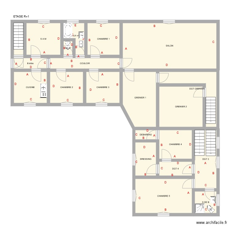 DEBROCHE ETAGE. Plan de 0 pièce et 0 m2