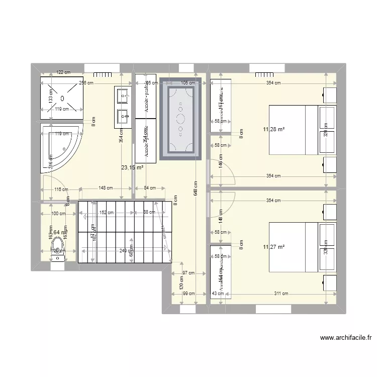 AnneDam 1er proposition 1er &eacute;tage. Plan de 