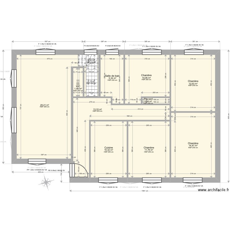 Jacquard. Plan de 20 pièces et 224 m2