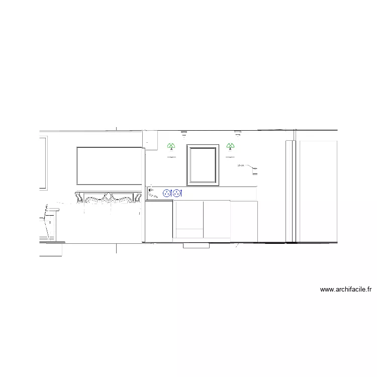 belle ile &eacute;l&eacute;vation cuisine four. Plan de 