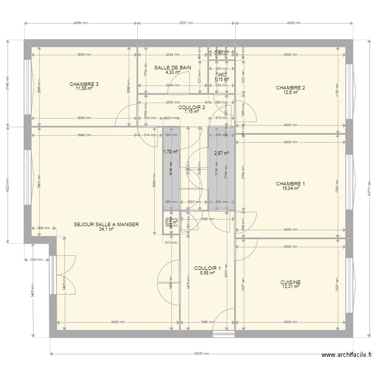 CHLOE CAMBERABERO. Plan de 13 pièces et 113 m2