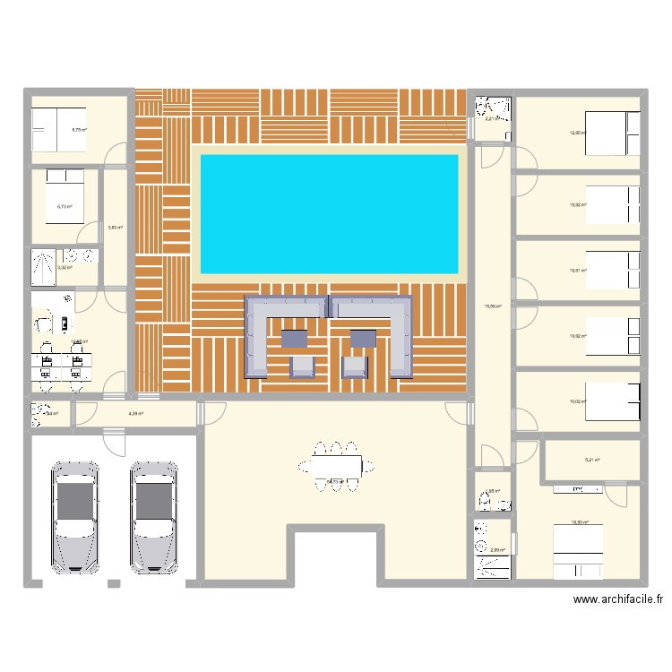Future maison . Plan de 19 pièces et 193 m2