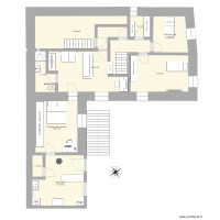 plan maison étage meublée