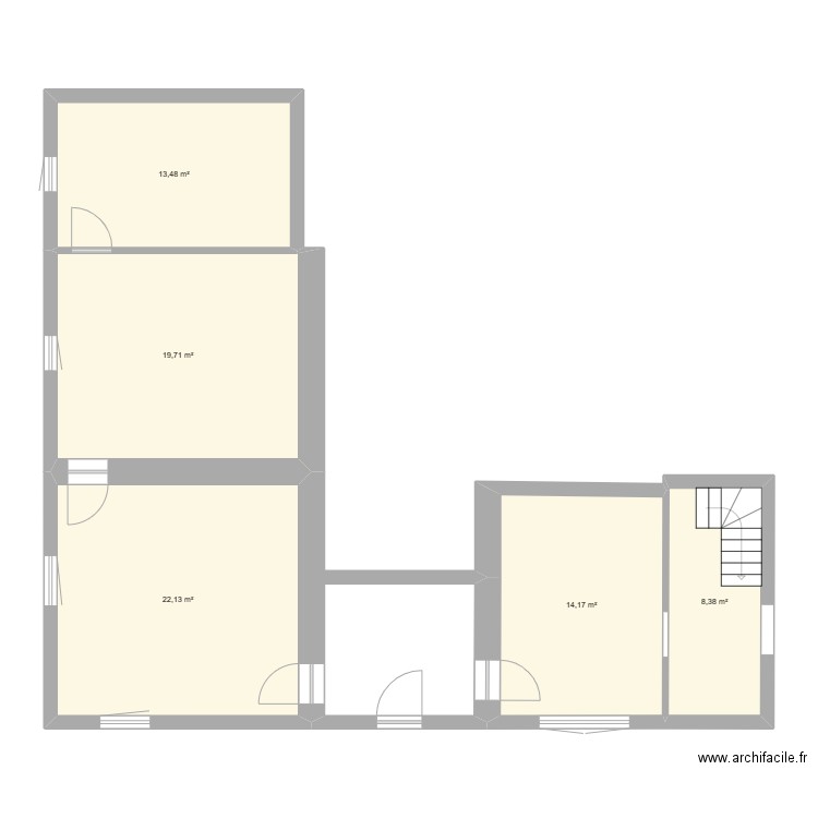 HAUTEVILLE INICIAL. Plan de 5 pièces et 78 m2