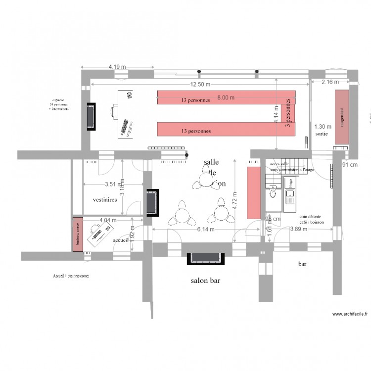 espace evenementiel  implantation seminaire . Plan de 0 pièce et 0 m2