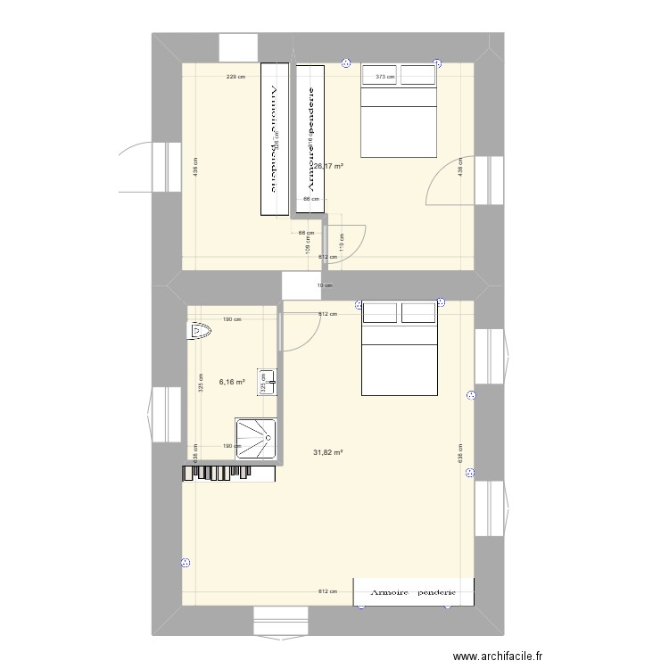 Partie nuit beaumont essaie. Plan de 0 pièce et 0 m2