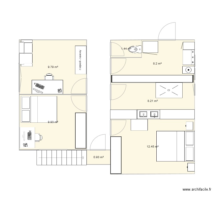 THARON partie recente meublée. Plan de 0 pièce et 0 m2