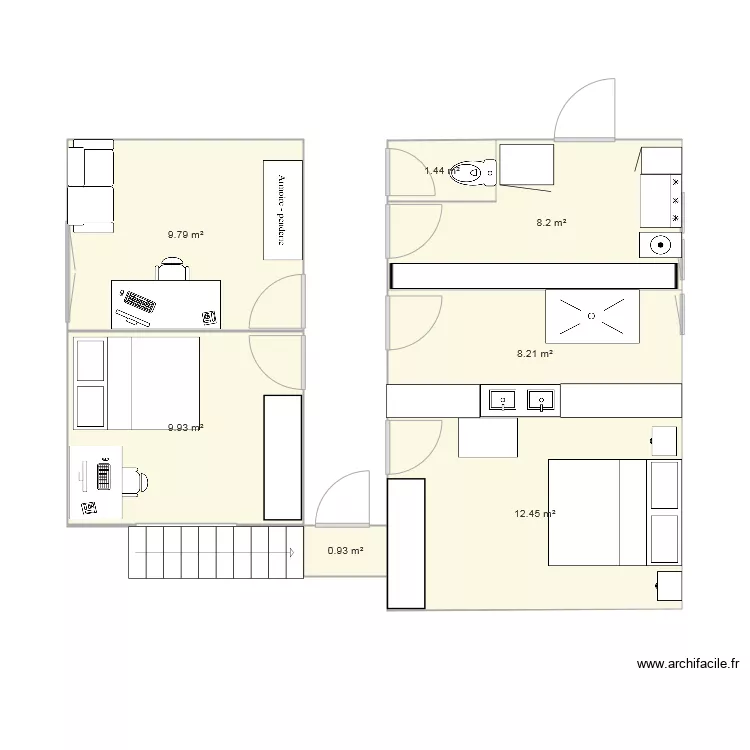 THARON partie recente meublée. Plan de THARON partie recente meublée. Plan de