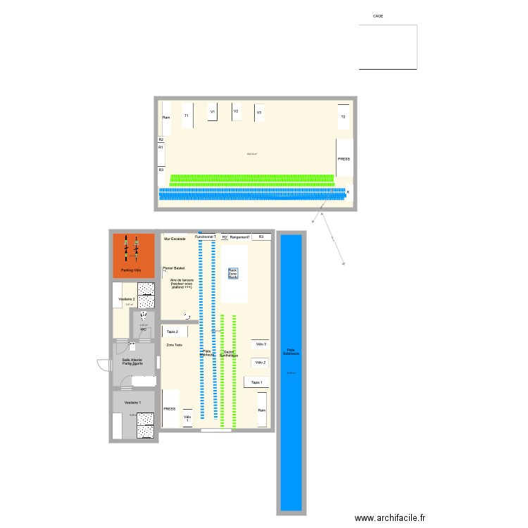 SALLE DE GYM. Plan de 0 pièce et 0 m2