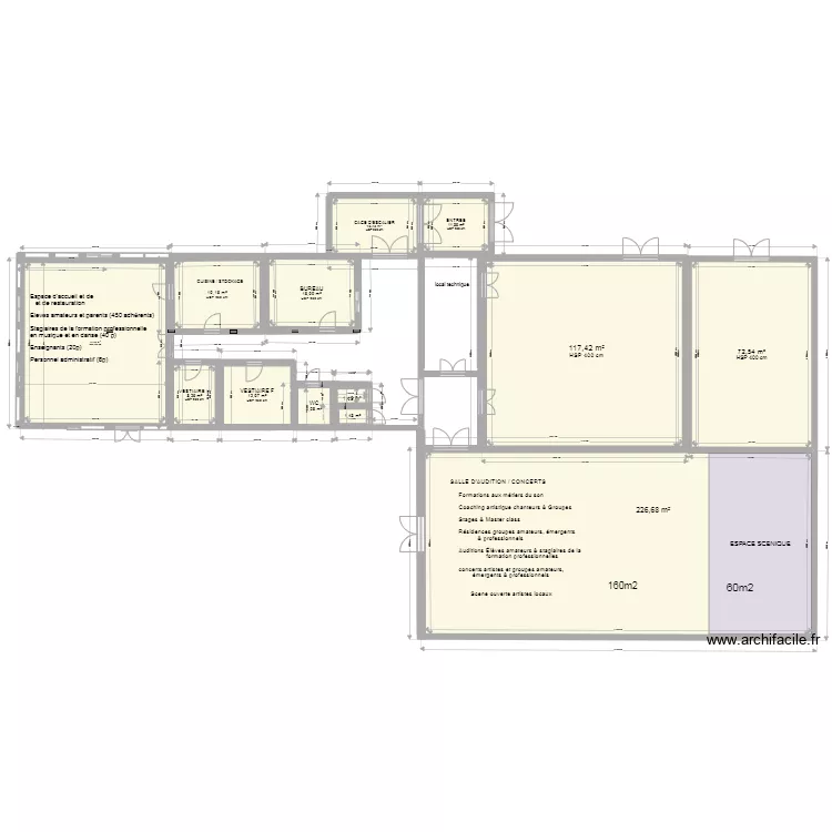 RC et SALLE AUDITION IMPULSE maj 26-06-22 . Plan de 