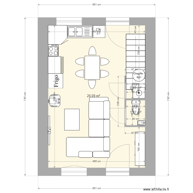 F3 rdc cote garage. Plan de 0 pièce et 0 m2