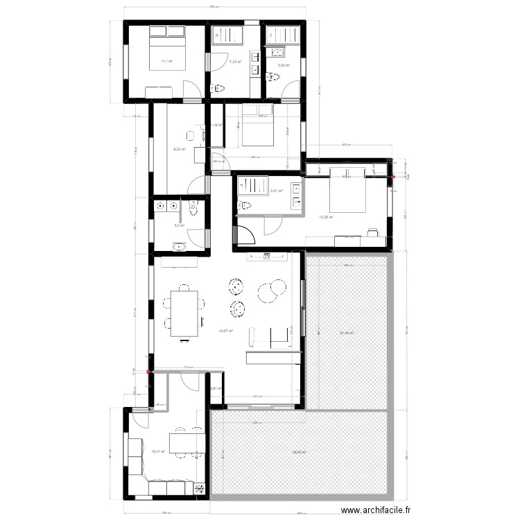 M.Chagoury version 2 Vitrier. Plan de 13 pièces et 172 m2