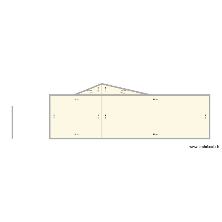 MESCHERS Pignon AGRANDISSEMENT TOIT PLAT. Plan de 4 pièces et 45 m2