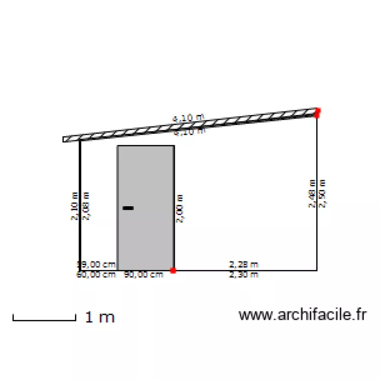 cabane jardin façade ouest. Plan de cabane jardin façade ouest. Plan de