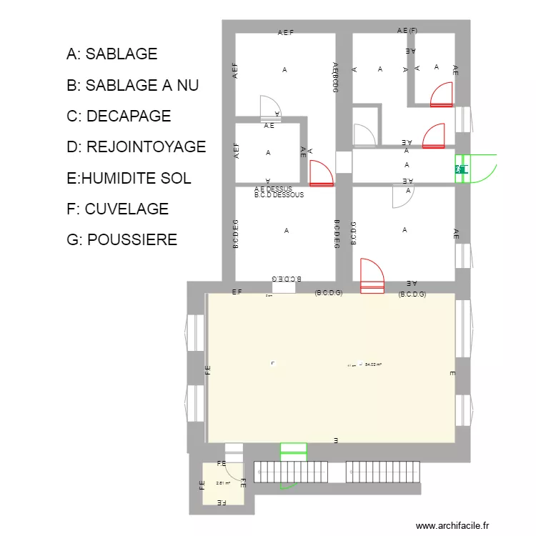 POUMAY CAVE 11 SABLAGE 2. Plan de 