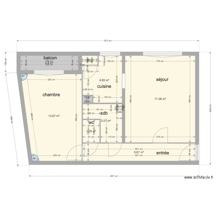 Plan existant 1 mélinière. Plan de 0 pièce et 0 m2