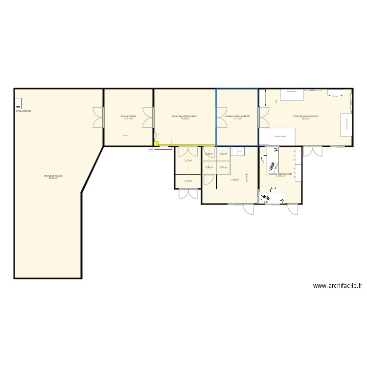 titre. Plan de 13 pièces et 169 m2