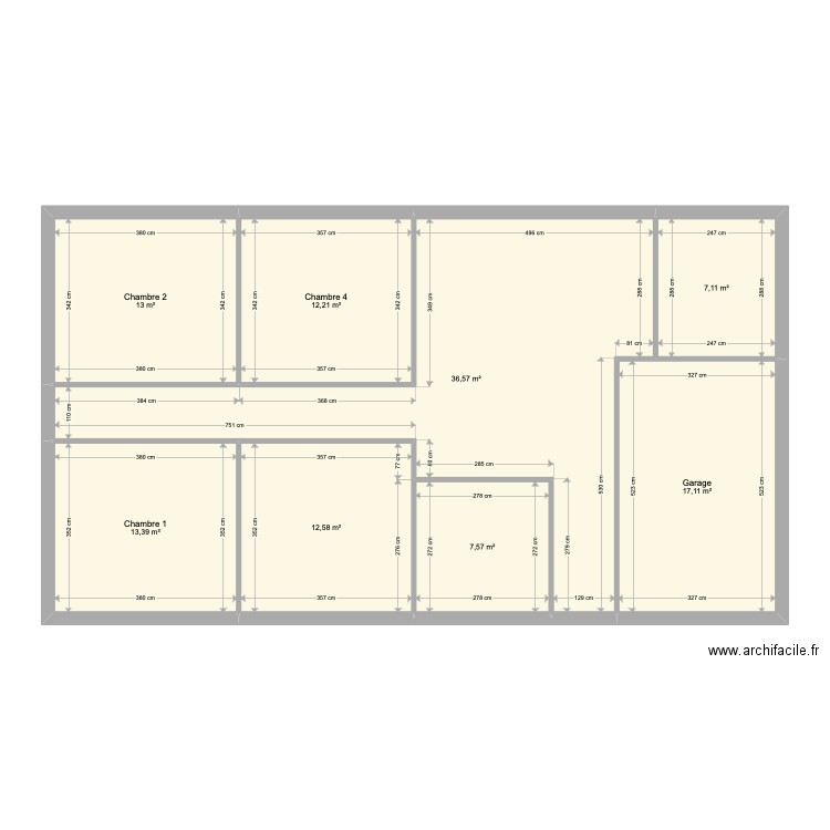 Maison Locatif . Plan de 8 pièces et 120 m2