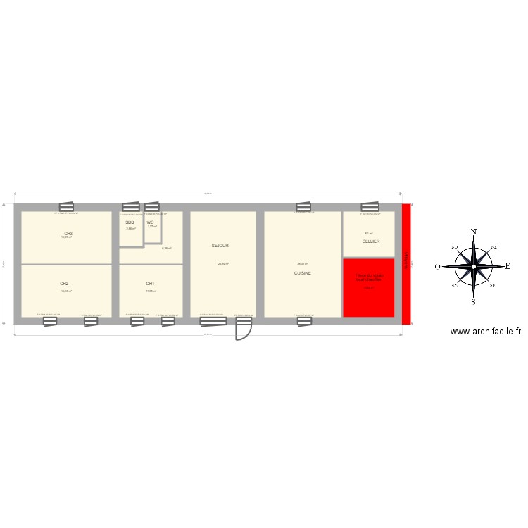 GRASSAUD. Plan de 10 pièces et 125 m2