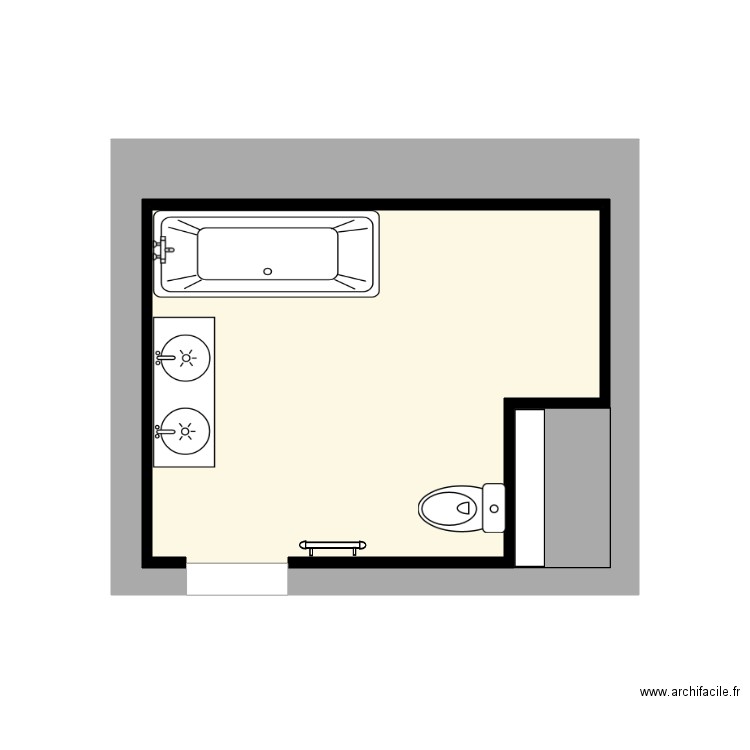 Salon. Plan de 1 pièce et 10 m2