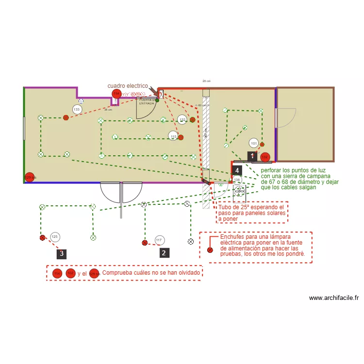 douilles et pcl . Plan de 