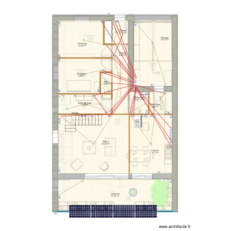 RDC départ tableau. Plan de RDC départ tableau. Plan de