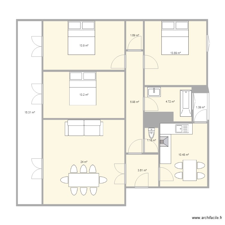 Plan F4 Gr. Plan de 0 pièce et 0 m2