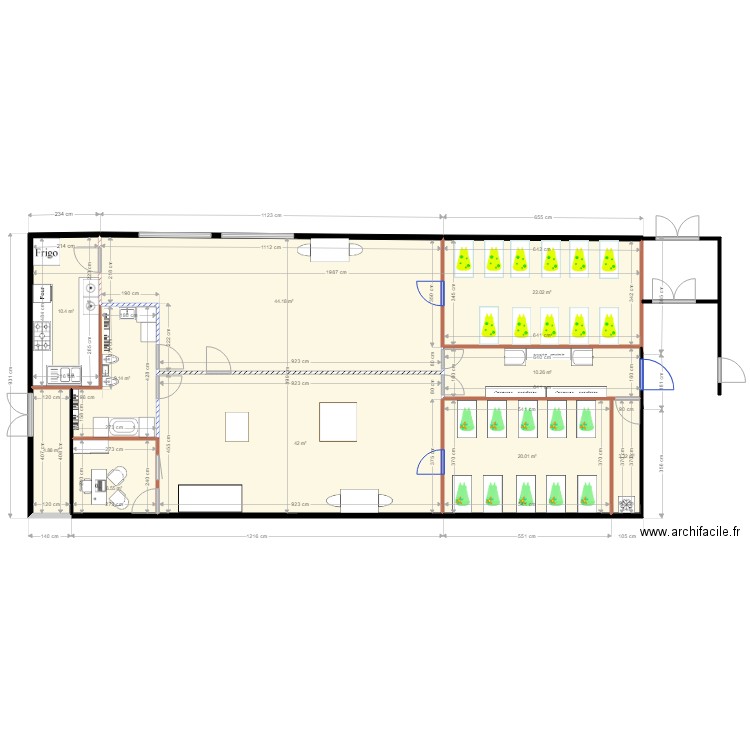 creche 21 avec 21 enfants bureau intérieur et passageJMV. Plan de 0 pièce et 0 m2