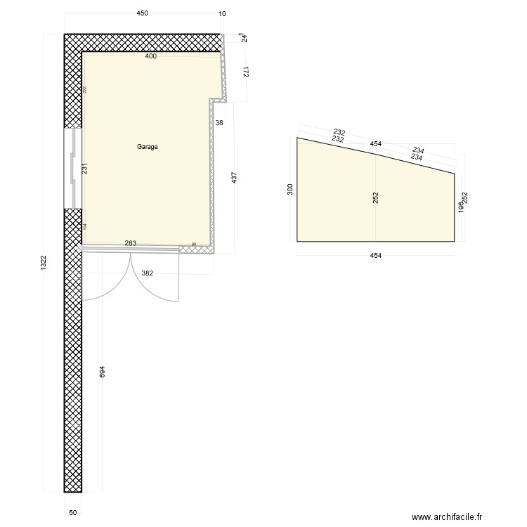 Garage v1.2. Plan de 1 pièce et 21 m2