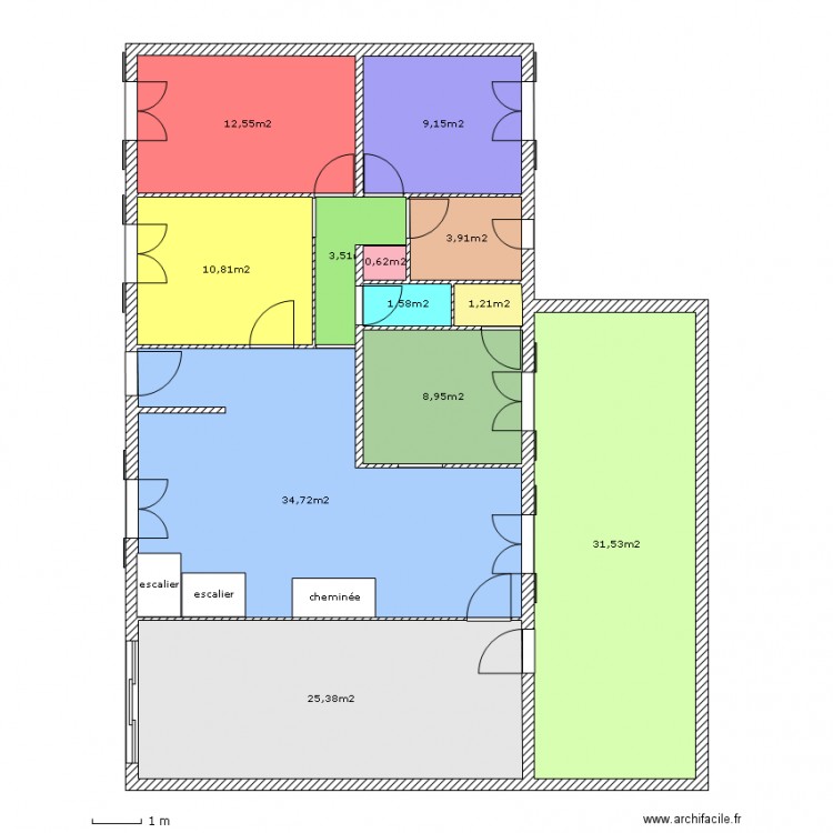 solution 1. Plan de 0 pièce et 0 m2