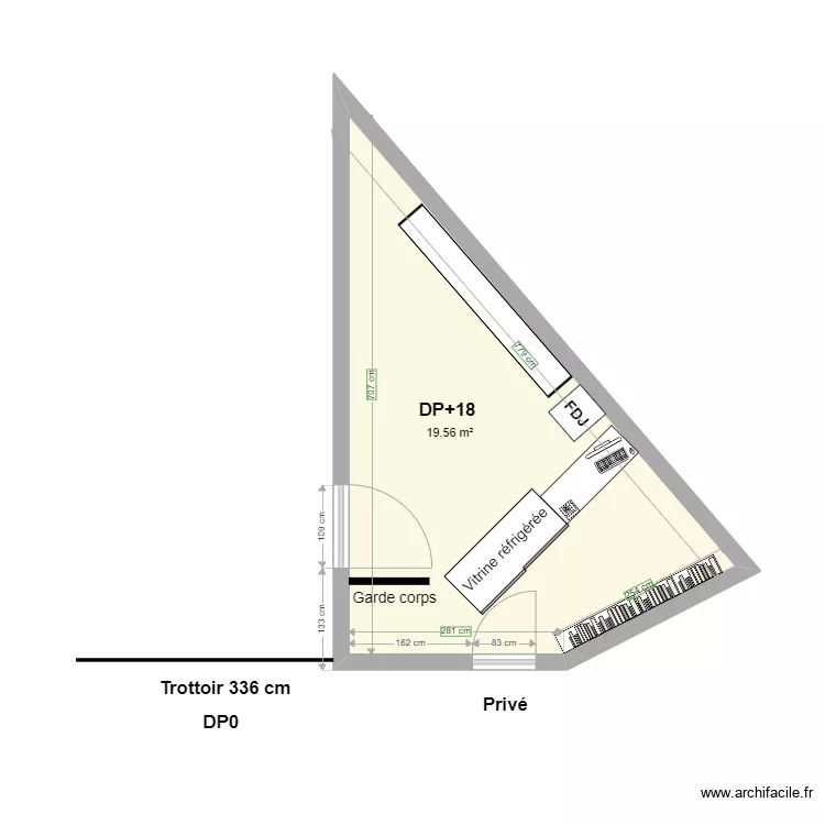 CAFE TRADITION plan avant travaux. Plan de 