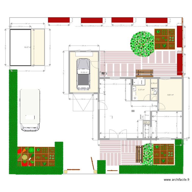 maison Miré aménagement extérieur VERSION 2. Plan de 0 pièce et 0 m2