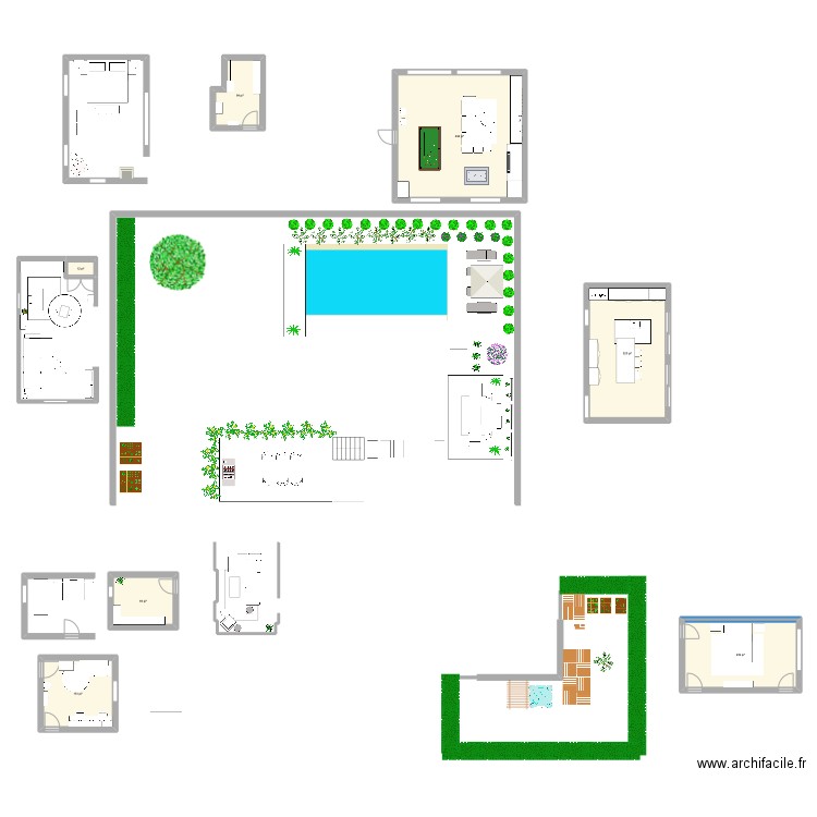 Paysagement Bellevue. Plan de 7 pièces et 129 m2